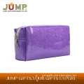 cheapest selling pvc cosmetic bag, purple plastic handle bags